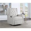 Pemberly Row Contemporary Wood Frame Swivel Glider Recliner in Gray