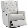 Pemberly Row Contemporary Wood Frame Swivel Glider Recliner in Gray