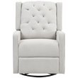 Pemberly Row Contemporary Wood Frame Swivel Glider Recliner in Gray