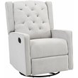 Pemberly Row Contemporary Wood Frame Swivel Glider Recliner in Gray