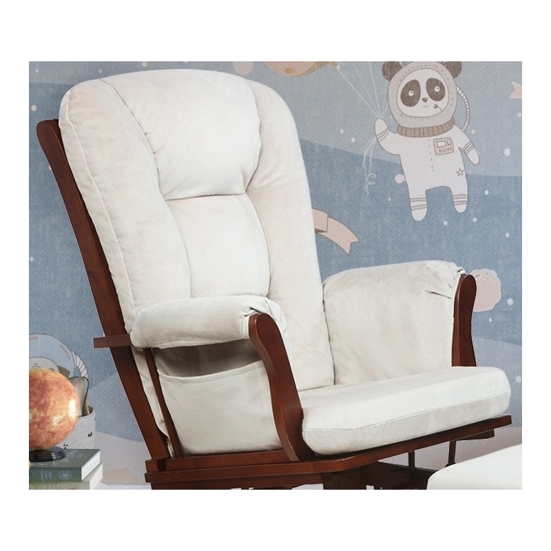Pemberly Row Contemporary Glider Chair Cushions Set in Beige