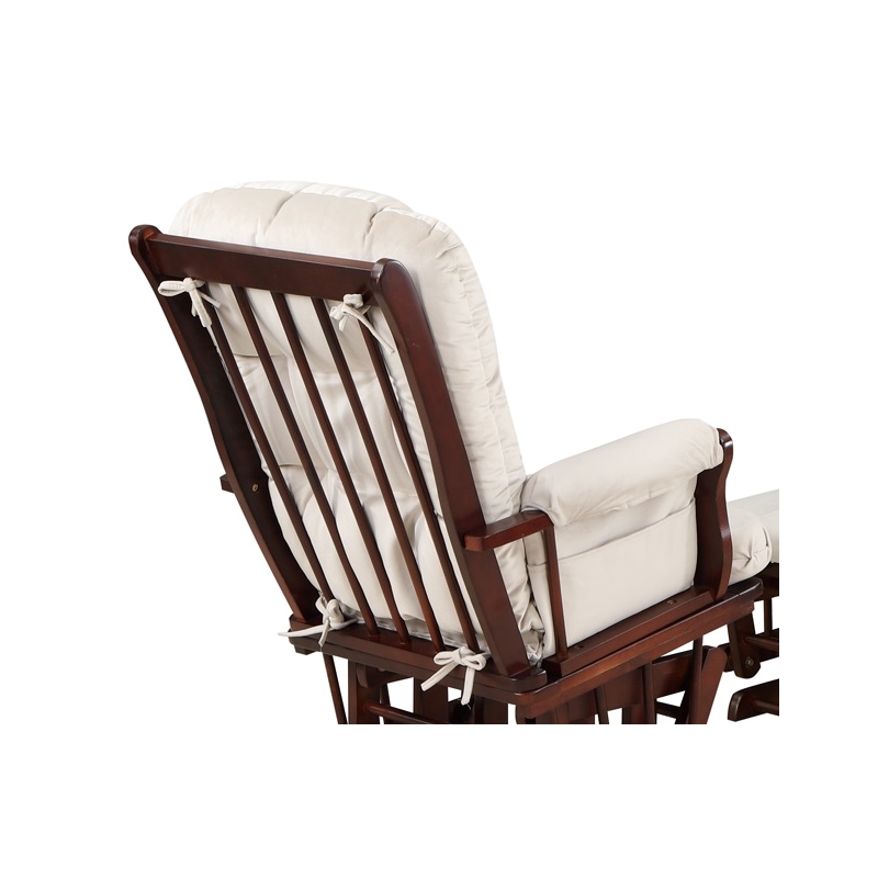 Pemberly Row Contemporary Glider Chair Cushions Set in Beige