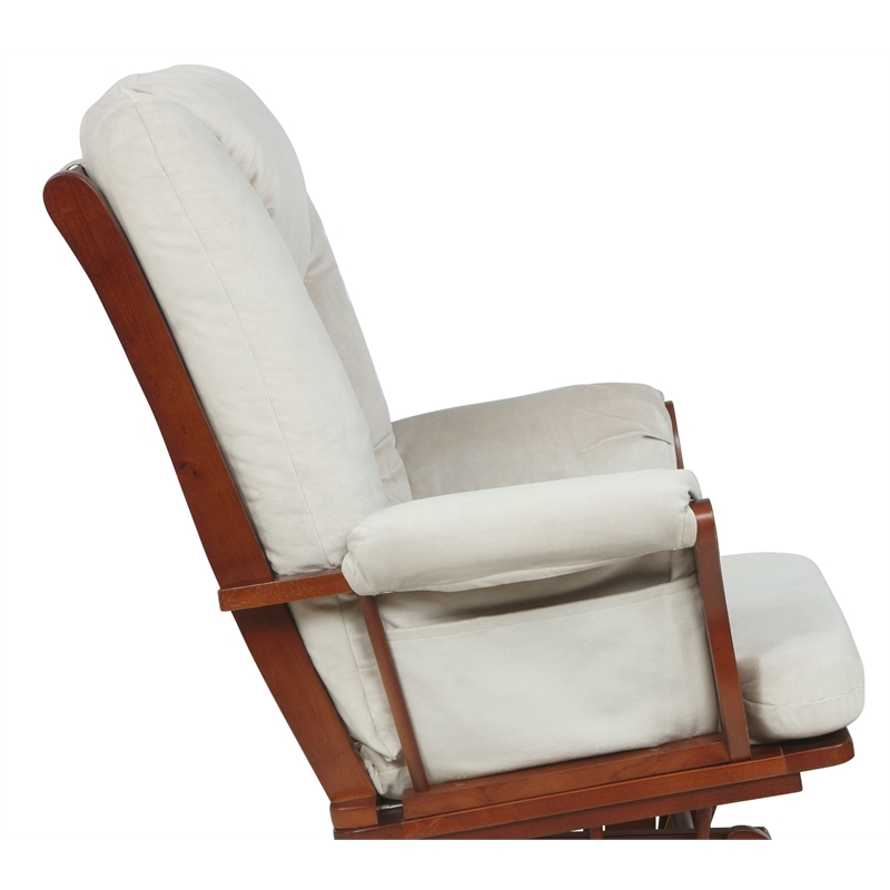 Pemberly Row Contemporary Glider Chair Cushions Set in Beige