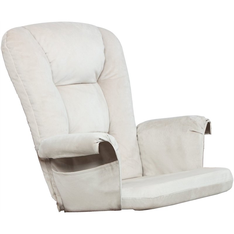 Pemberly Row Contemporary Glider Chair Cushions Set in Beige