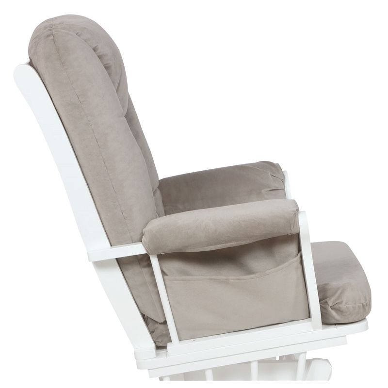 Pemberly Row Contemporary Glider Chair Cushions Set in Gray Finish