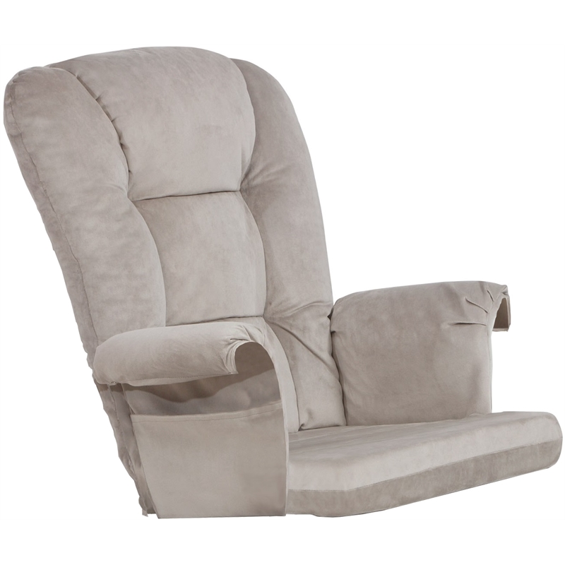 Pemberly Row Contemporary Glider Chair Cushions Set in Gray Finish
