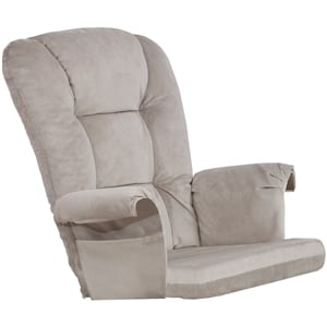 Pemberly Row Contemporary Glider Chair Cushions Set in Gray Finish