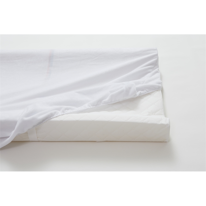 Pemberly Row Contemporary Fabric Contoured Changing Pad Cover in White