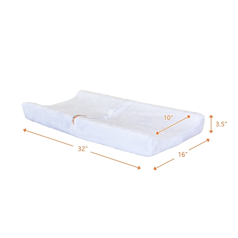 Pemberly Row Contemporary Fabric Contoured Changing Pad Cover in White