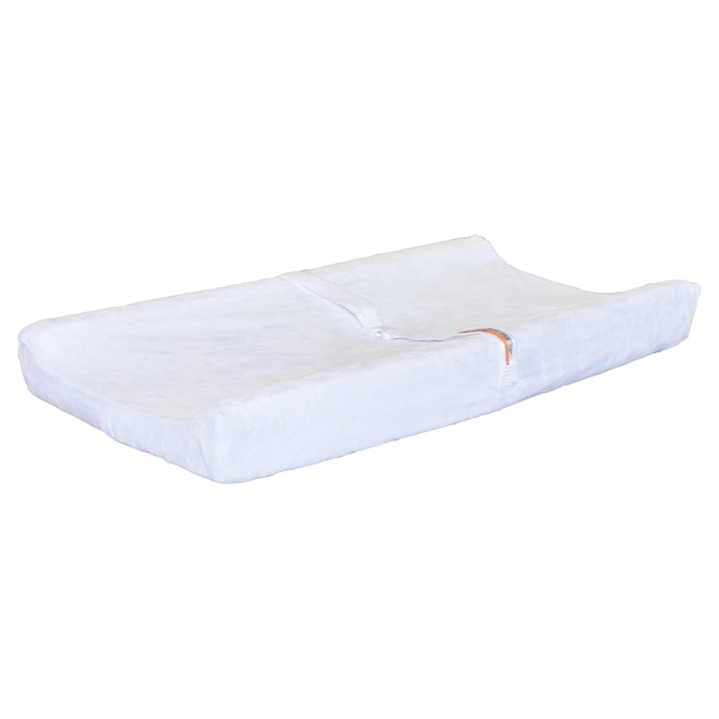 Pemberly Row Contemporary Fabric Contoured Changing Pad Cover in White