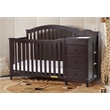 Pemberly Row Solid Wood 4-in-1 Convertible Crib & Changer in Espresso