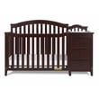 Pemberly Row Solid Wood 4-in-1 Convertible Crib & Changer in Espresso