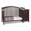 Pemberly Row Solid Wood 4-in-1 Convertible Crib & Changer in Espresso