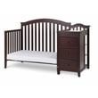 Pemberly Row Solid Wood 4-in-1 Convertible Crib & Changer in Espresso