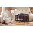 Pemberly Row Solid Wood 4-in-1 Convertible Crib & Changer in Espresso