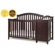 Pemberly Row Solid Wood 4-in-1 Convertible Crib & Changer in Espresso