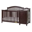 Pemberly Row Solid Wood 4-in-1 Convertible Crib & Changer in Espresso