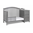 Pemberly Row Solid Wood 4-in-1 Convertible Crib & Changer in Gray