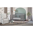 Pemberly Row Solid Wood 4-in-1 Convertible Crib & Changer in Gray