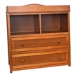 Pemberly Row Contemporary 2-Drawer Changing Table in Pecan Finish