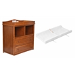 Pemberly Row 2-Drawer Changing Table with Contoured Changing Pad Pecan