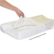 Pemberly Row Changing Table with Contoured Changing Pad & Fabric Cover Pecan