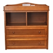 Pemberly Row Changing Table with Contoured Changing Pad & Fabric Cover Pecan