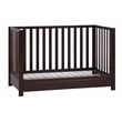 Pemberly Row Contemporary 4-in-1 Convertible Crib with Drawer Espresso
