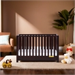 Pemberly Row Contemporary 4-in-1 Convertible Crib with Drawer Espresso