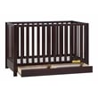 Pemberly Row Contemporary 4-in-1 Convertible Crib with Drawer Espresso