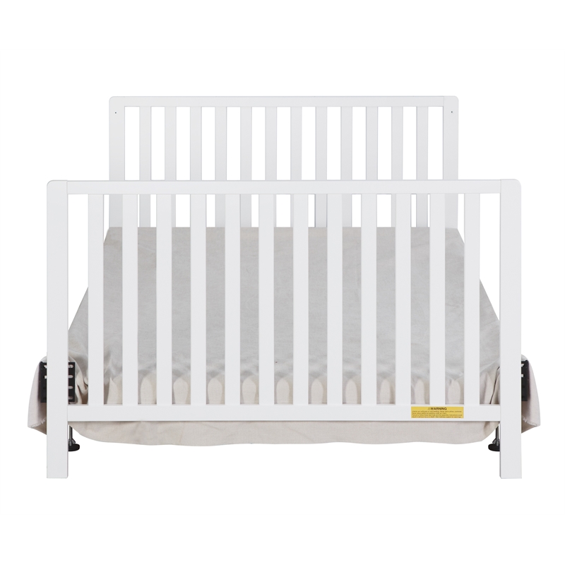 Pemberly Row Contemporary 4-in-1 Convertible Crib with Drawer White