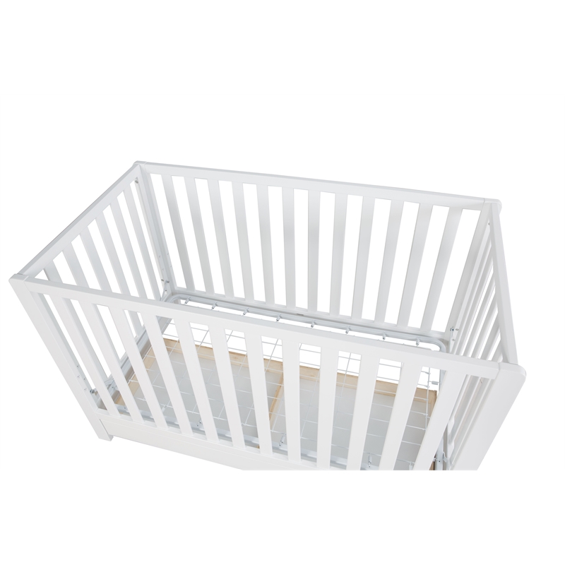 Pemberly Row Contemporary 4-in-1 Convertible Crib with Drawer White