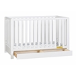 Pemberly Row Contemporary 4-in-1 Convertible Crib with Drawer White
