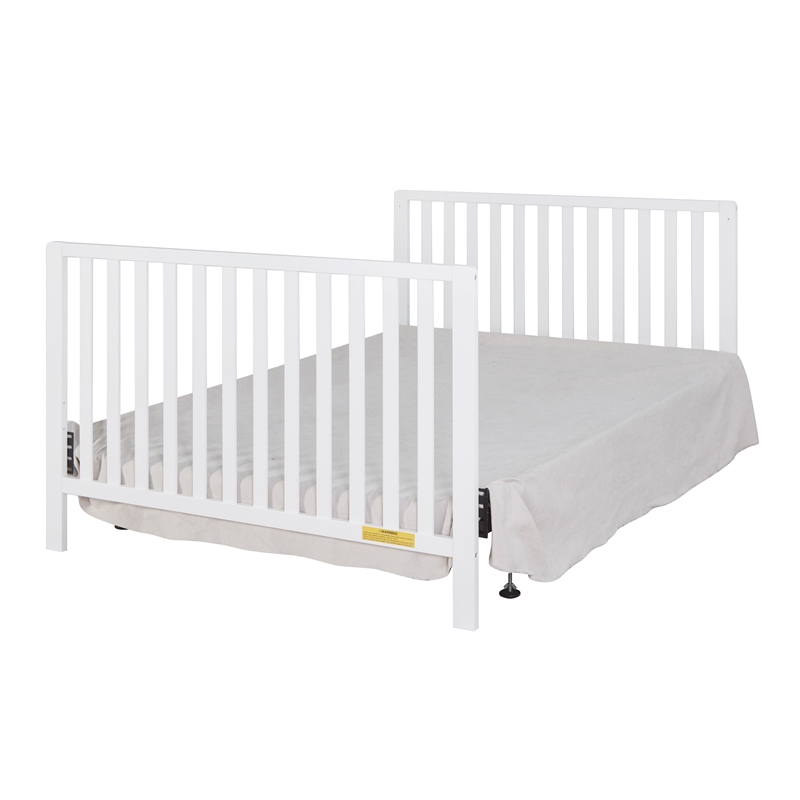 Pemberly Row Contemporary 4-in-1 Convertible Crib with Drawer White