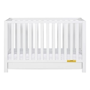 Pemberly Row Contemporary 4-in-1 Convertible Crib with Drawer White