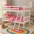 Pemberly Row Contemporary Twin Over Twin Bunk Bed in White Finish