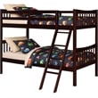 Pemberly Row Contemporary Twin Over Twin Bunk Bed in Espresso
