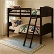 Pemberly Row Contemporary Twin Over Twin Bunk Bed in Espresso