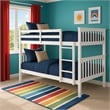 Pemberly Row Contemporary Twin Over Twin Bunk Bed in White Finish