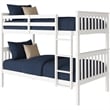 Pemberly Row Contemporary Twin Over Twin Bunk Bed in White Finish