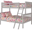 Pemberly Row Contemporary Twin Over Full Bunk Bed in Gray Finish