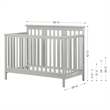 Pemberly Row Baby Crib 4 Heights with Toddler Rail in Soft Gray