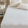 Pemberly Row Contemporary Cotton and Polyester Heated Mattress Pad in White