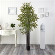 Pemberly Row Black Bamboo Tree x 9 with 1470 Leaves UV Resistant - Green/Black