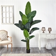 Pemberly Row Travelers Palm Artificial Tree with Upward Leaves in Green/Black
