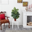 Pemberly Row Areca Palm with Bamboo Vase Silk Plant in Green/Brown