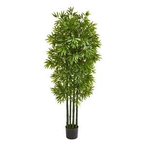 Pemberly Row 64&quot Bamboo Artificial Tree with Green Trunks UV Resistant