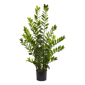 Pemberly Row 48&quot Zamioculcas Artificial Plant in Green/Black