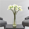 Pemberly Row Mini Calla Lily Silk Flower Arrangement in Natural/Clear