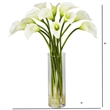 Pemberly Row Mini Calla Lily Silk Flower Arrangement in Natural/Clear